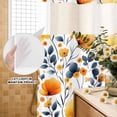 thumbnail image 3 of No Hook Shower Curtain, Orange Blue Spring Shower Curtains for Bathroom with See Through Top Window, Summer Flower Botanical Waterproof & Washable Bath Curtain Long 72"x78", 3 of 9