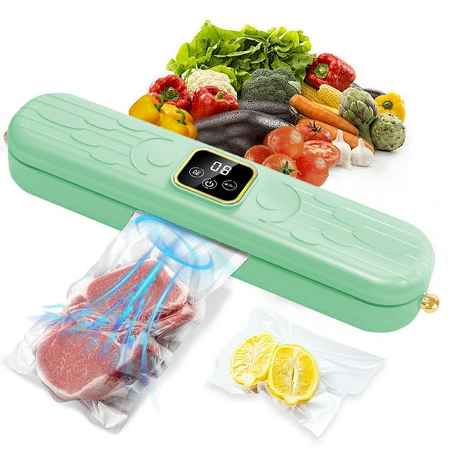 Machine de Scellage sous Vide Automatique, Système de Scellage à Écran LCD Haute Puissance, Conservation des Aliments Domestique, Mode Humide et Sec, Stockage Compact, 10 Sacs Inclus, Étanche
