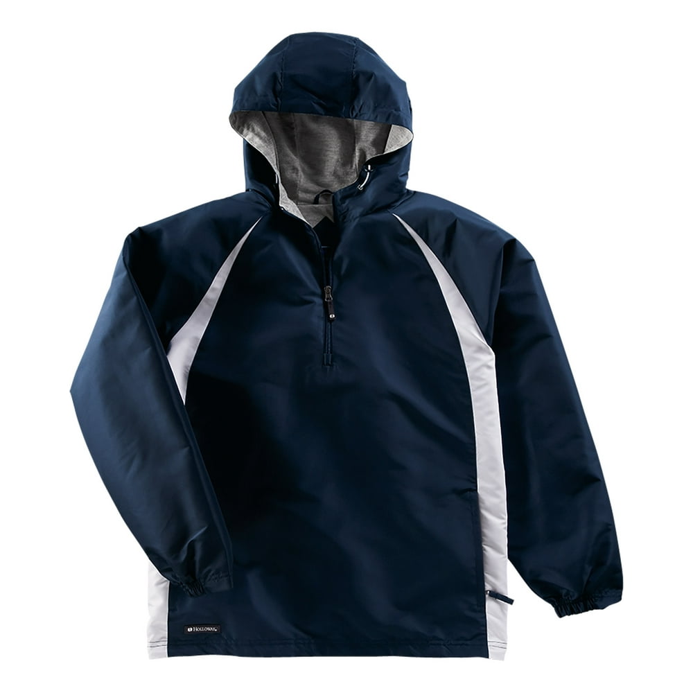Holloway A Product of Holloway Adult Polyester 1/4 Zip Hooded Hurricane Jacket NAVY/ WHITE