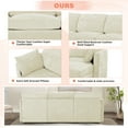 thumbnail image 3 of ACMEASE 84” Chenille 3 Seats Sofa W/Movable Ottoman, Modern Fabric L-Shaped Couch with Soft Backrest, Upholstered Sectional Sofa with Armrest Pillows for Living Room, Office, Beige, 3 of 7
