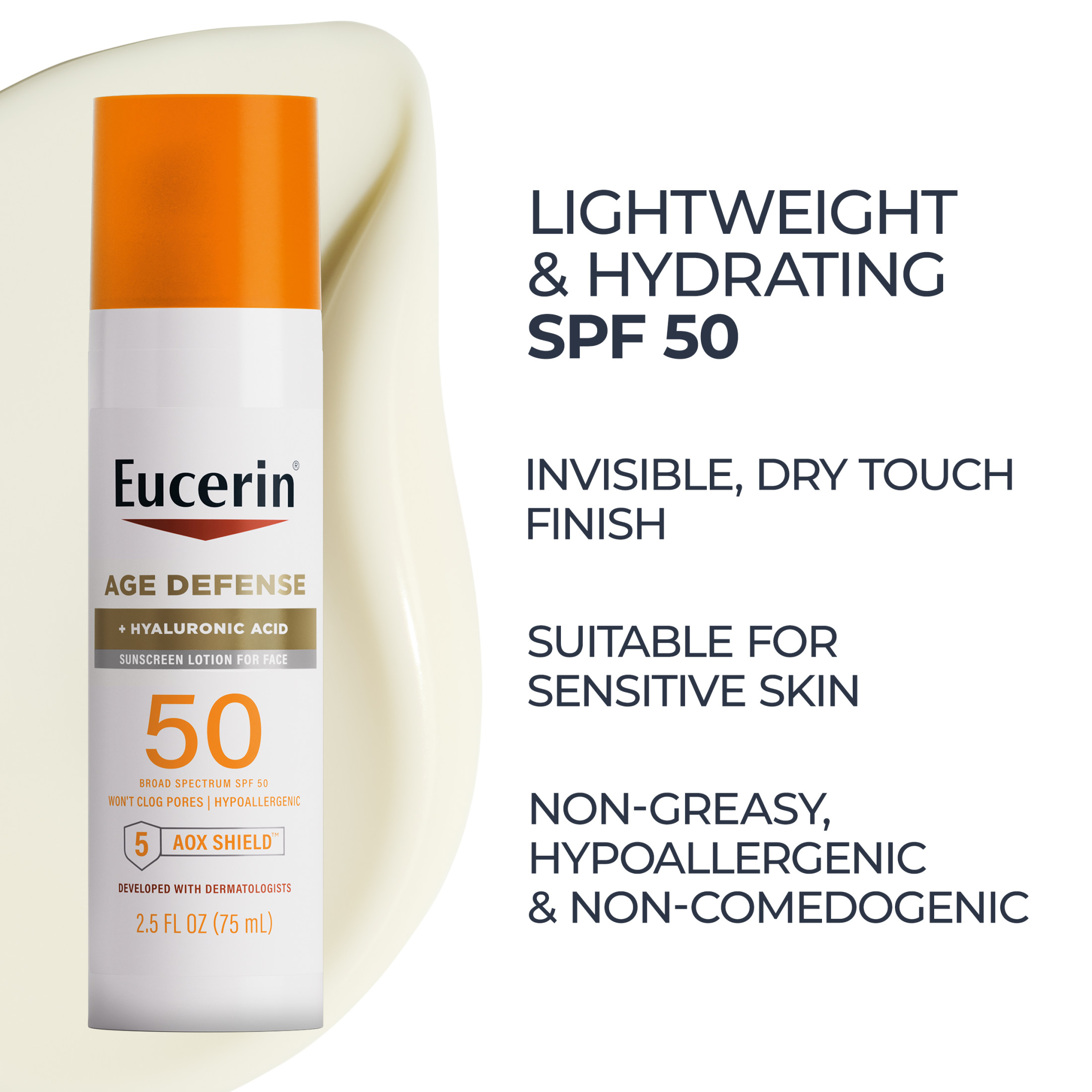 Eucerin Sun Age Defense Face Sunscreen Lotion SPF 50, 2.5 oz photo 6