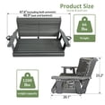 thumbnail image 2 of Fortune Candy HDPE Porch Swing with Stainless Steel Bolts, Heavy Duty 1200 lbs, for Outdoor, Gray, 2 of 7