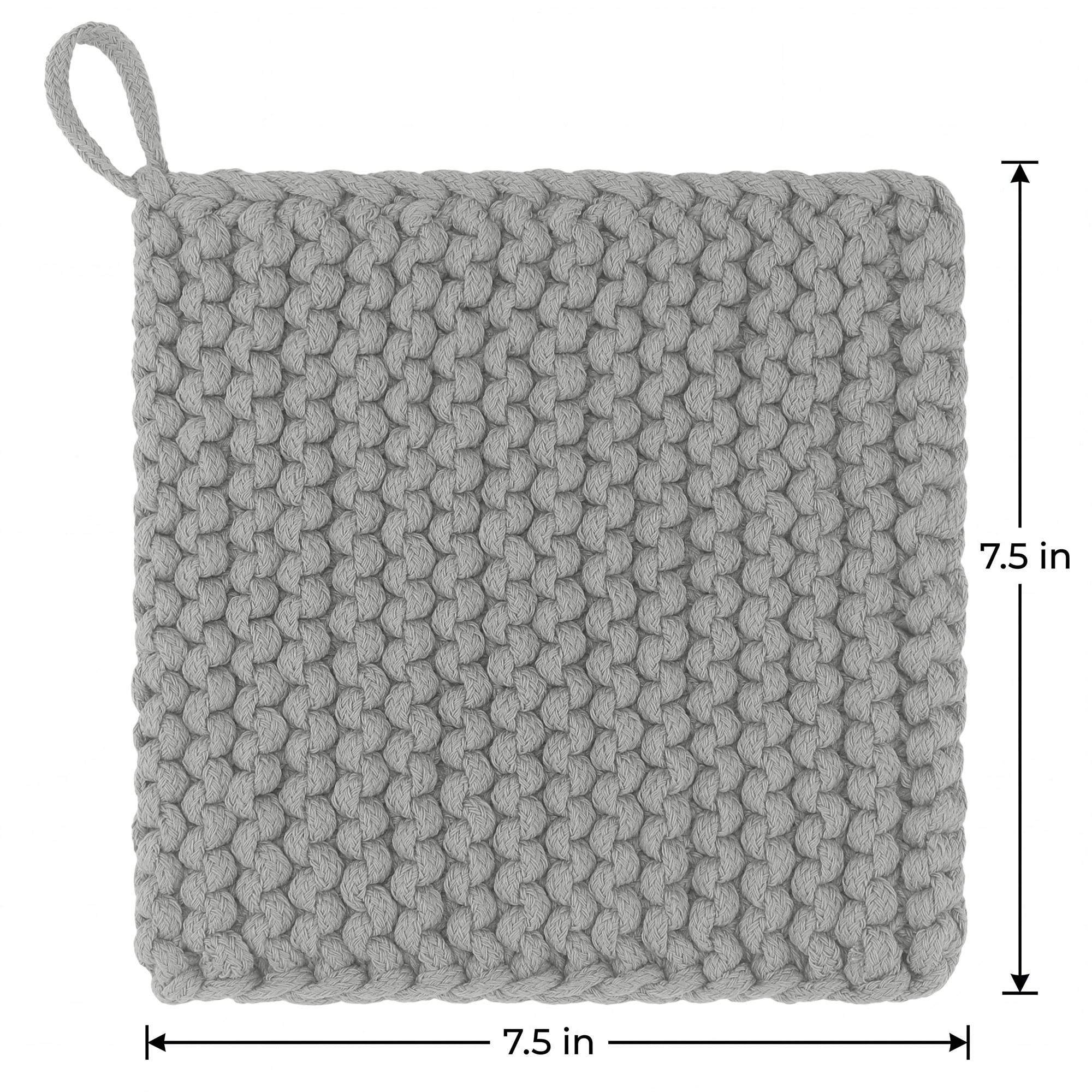 Unique Bargains Pot Holders Heat Resistant Non Slip Hot Pads Light gray 7.5*7.5in