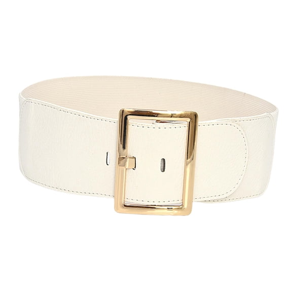 Yunhgft Extensible Belt for Women, Cinch Belt, Large Elastic Belt, Style And Soft, Metal White