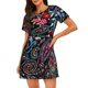 thumbnail image 1 of Fotbe Paisley Bata de Dormir para Mujer con Estampado, Camisón de Algodón de Manga Corta, Ropa de Dormir Casual, 1 of 6