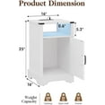 thumbnail image 5 of Superjoe LED Nightstand Set of 2 with Charging Station, Bedside Table with Storage Cabinet and Shelf, Rustic End Table, Farmhouse Wooden Side Table, for Bedroom, Living Room, White, 5 of 9
