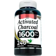 Activated Charcoal 1600mg 240Caps From Coconut Shells NO Preservatives/Gluten Free
