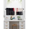 thumbnail image 5 of Valances for Windows Red Black Brush Rod Pocket Cafe Window Treatments Valance Curtains for Kitchen Bathroom Laundry Basement Windows 60"x14", 5 of 9