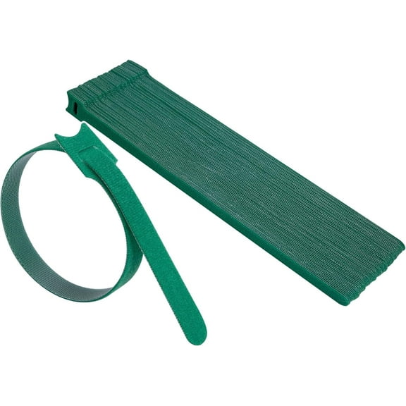 TETOU 60 Pcs Green Christmas Garland Ties,12" Adjustable Holiday Velcro Garland Ties,Reusable Nylon Garden Plant Cable Straps for Christmas Tree Wreath Garland Stairways Railings Decoration