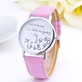thumbnail image 3 of UDIYO Women Whatever Im Late Anyway Letter Round Dial Faux Leather Strap Quartz Watch, 3 of 7