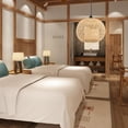 thumbnail image 3 of Lámpara colgante de bambú de japonés, pantalla para hotel, , oficina, comedor, cubierta de lámpara de repuesto, extraíble a prueba de Zulema Pantalla de lámpara de bambú, 3 of 8