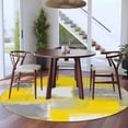 thumbnail image 4 of Round Area Rug 5ft,Yellow Watercolor Oil Painting Art Washable Carpet Non-Slip Runner Accent Rugs Indoor Floor Mat for Bedroom Living Room Decor,Gray Color Block, 4 of 9