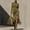 Olive Green, variant on MORTTIC Women's Elegant Solid Color Fringe Dress – High Neck Cinched Waist Side Slit Vintage Western Style Fall/Winter Dress Olive Green，S
