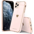 thumbnail image 6 of for iPhone 11 Pro Case for Girl Women Cute Love-Heart Luxury Bling Plating Soft Back Cover Raised Full Camera Protection Bumper Silicone Shockproof Phone Case for iPhone 11 Pro, Light Pink, 6 of 13