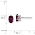 thumbnail image 2 of 14K White Gold 6x4mm Oval Rhodolite Garnet Stud Earrings, 2 of 5