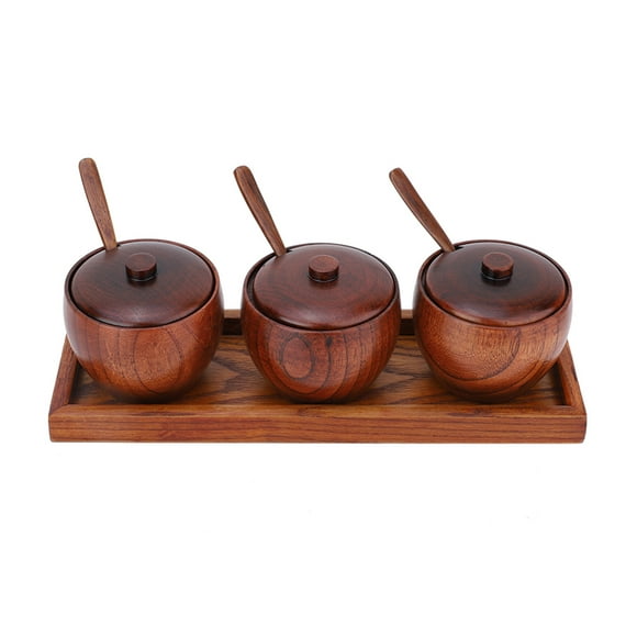 Épice rétro Pot Assaisonnier Pot Sugar Bol avec Couvercle Boîte de Cuisine Outil de Cuisine