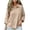 Khaki Tops, variant on Htigea Women's V-Neck 3/4 Sleeve T Shirts Casual Loose Fit Daily Tees with Collar Solid Color Three-Quarter Sleeves Tops Wine S