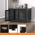 thumbnail image 6 of Snuowu 48" Heavy Duty Dog Crate Furniture for Small,Medium and Large Dogs,Rustic Wooden Dog Cage Kennel Indoor Furniture with Waterproof Top,Decorative Pet House Side End Table (Black & Grey), 6 of 7