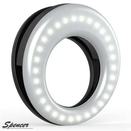 Spencer Light Up your Face Selfie Ring LED Light Camera Photography Fill-in Lighting Clip on iPhone / iPad / Samsung / Cell