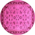 thumbnail image 1 of Ahgly Company Indoor Round Oriental Pink Traditional Area Rugs, 5' Round, 1 of 4