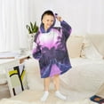 thumbnail image 6 of FORMRS Wearable Blanket Hoodie with Sleeves for Kids Cozy Flannel Sweatshirt, Pink Road, 6 of 7