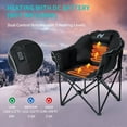 thumbnail image 5 of Slsy Oversized Heated Camping Chair w/Pillow, Padded Camp Chair with 3 Heat Levels, Portable Folding Heated Chair Round Moon Saucer Folding Lawn Chair Outdoor Chair for Camping, Lounge Patio, 5 of 8