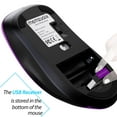 thumbnail image 3 of memzuoix Wireless Mouse, 5 Button 1400 DPI Mobile Optical Mouse, Cordless Laptop Mouse with Nano Receiver, Portable Computer Mice for PC, Desktop, MacBook, Purple, 3 of 9