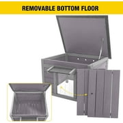 Aivituvin Cat House Waterproof Feral Kitty Shelter Outdoor Indoor Rabbit Hutch for Bunnies,Cats,Dogs and Other Small Animals,Asphalt Roof