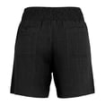 thumbnail image 6 of KHONTS Linen Shorts for Women Casual Summer High Waist Wide Leg Beach Vacation Shorts with Pockets Black M, 6 of 6