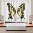 thumbnail image 2 of Ambesonne Swallowtail Kitchen Curtains, Old Papilio, 55"x45", Yellow Brown Black, 2 of 3