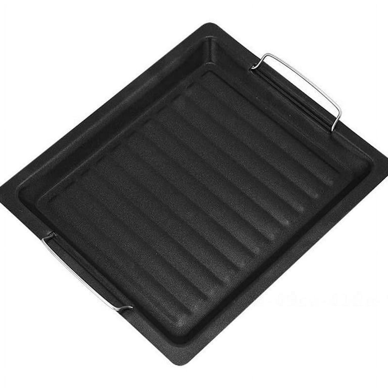 Leaveforme Grill Pan Mini Rectangle Portable Grade Outdoor Picnic Barbecue  Grill Griddle Plate Tray Indoor Rectangle BBQ Grilling Pan - 5.12 x 3.35