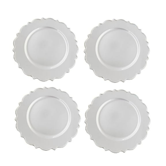 BYOBA Silver Plates Set of 4 | Durable Everyday Dinner Plates for Home, Kitchen & Parties | Elegant Reusable Tableware for Family Meals, Serving, and Entertaining Guests