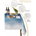 thumbnail image 2 of Navy Blue Ombre Table Cloth, Modern Moire Wave Gradient Waterproof Tablecloth for Rectangle Tables, Reusable Washable Fabric Table Cover for Restaurant Kitchen Dining Tables 60"x120", 2 of 6