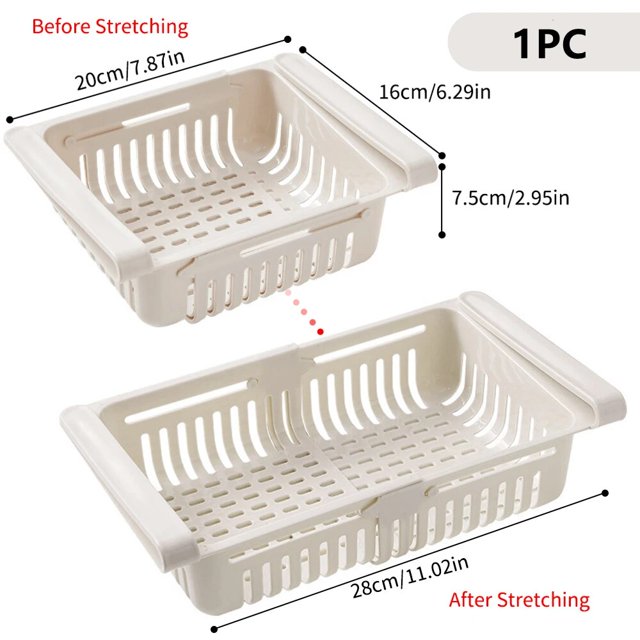 Caja de plástico transparente para almacenamiento de alimentos y frutas, organizador de nevera, cajón deslizante debajo del estante, soporte para estante