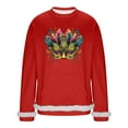 thumbnail image 3 of RKSTN Carnival Party Sweatshirts for Men Oversized Crew Neck Carnival Graphic Print Versatile Fleece Sweatshirt Mens Casual Round Neck Relaxed Fits Comfy Pullover Sweatshirt Top Fall Winter Clothes, 3 of 7
