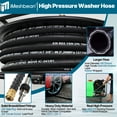 thumbnail image 3 of iMeshbean Retractable Power Pressure Washer Hose Reel, 3/8" x 50ft 4800PSI Rubber Hose,Wall Mount Garden Hose Holder, Auto Rewind Air Compressor Hose Reel, Heavy Duty Metal Hose Stand for Yard/Garden, 3 of 19