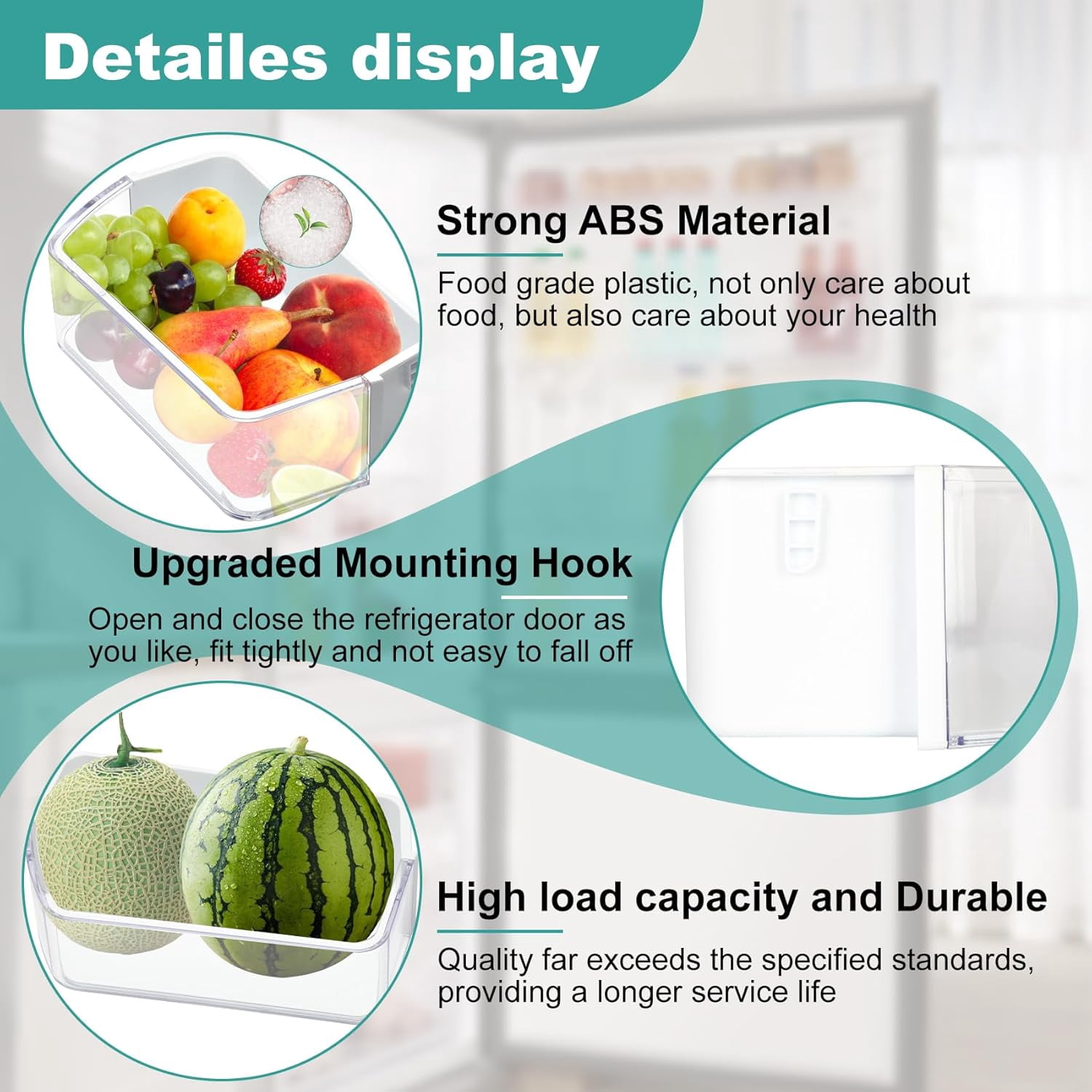 DA97-12657A Refrigerator Door Shelf Replacement Compatible with Samsung RF260BEAESG, RF261BEAESP, RF262BEAESR, NO. PS4176661,DA63-06867, AP5621270 (Left)