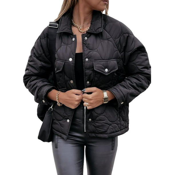 Txlixc Chaqueta acolchada de manga larga para mujeres Txlixc moda