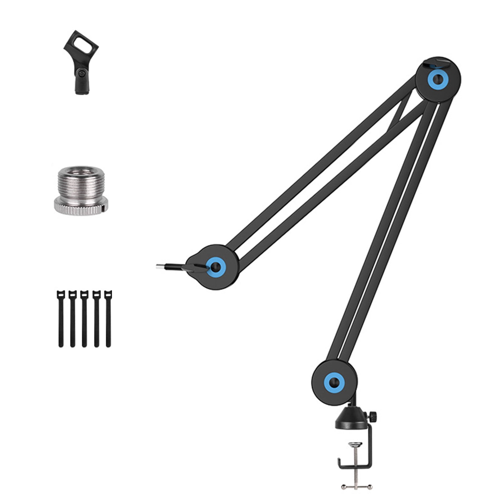 1/4 Thread Mic Suspension Scissor Boom Stand With 360Degree Rotating Base Adjustable Arm For Podcasting Recording Studio