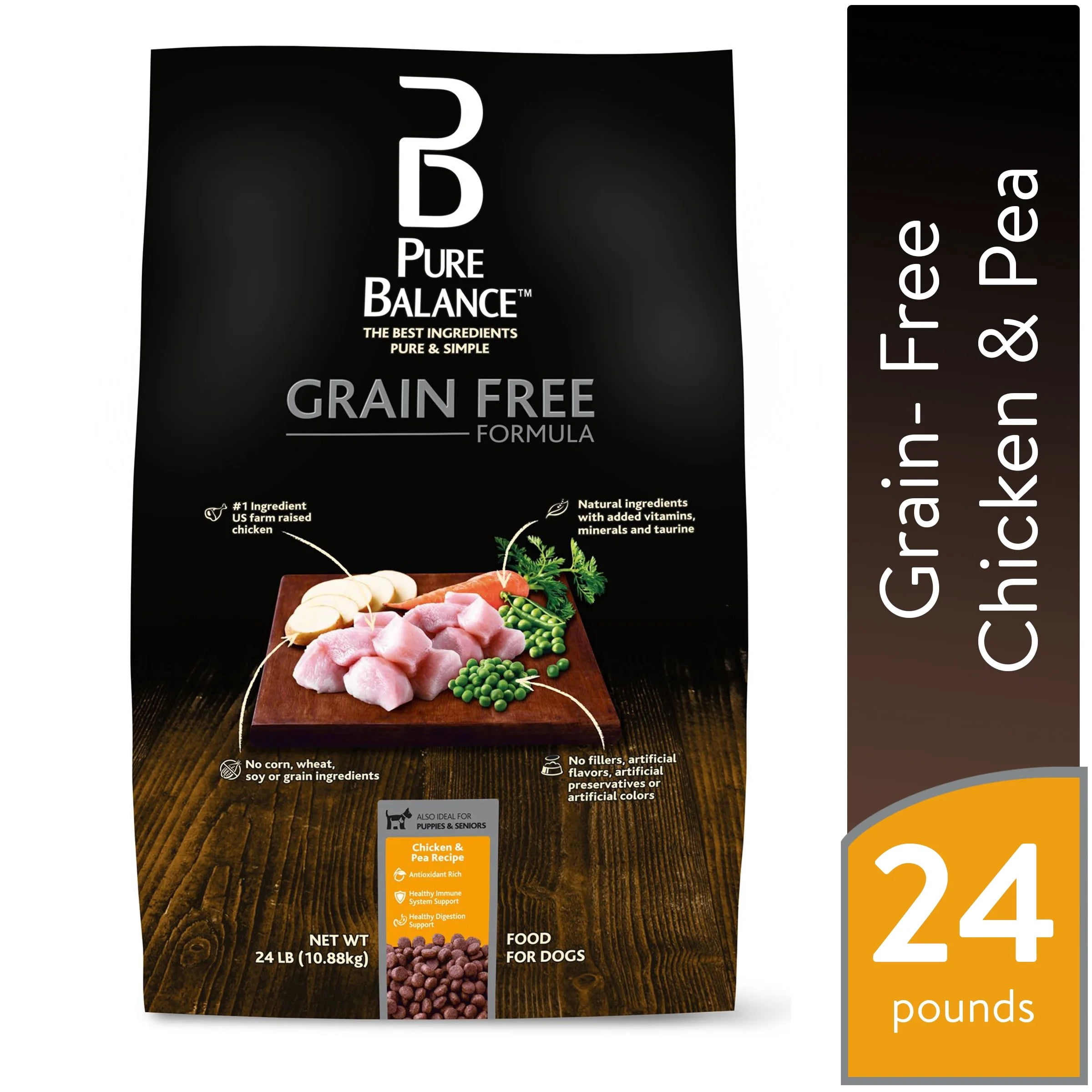Pure Balance Grain-Free Chicken and Pea Dry Dog Food, 24 lb