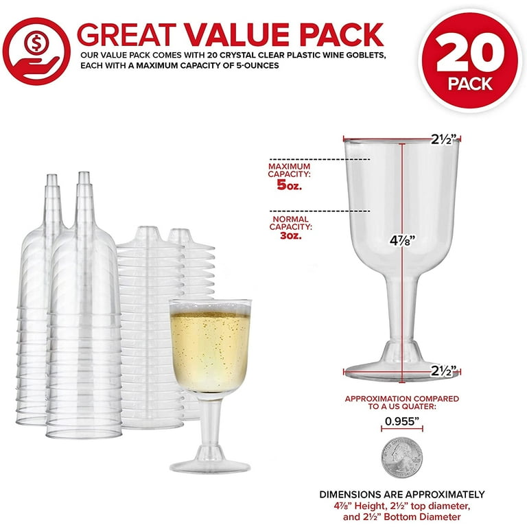 FOCUSLINE 20 Pack 16 Oz | Stemless Wine Cups, Heavy Duty Clear Plastic  Unbreakable , Disposable Reus…See more FOCUSLINE 20 Pack 16 Oz | Stemless  Wine