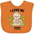 thumbnail image 3 of Inktastic Cute Sloth I Love My Titi with Green Leaves Boys or Girls Baby Bib, 3 of 4