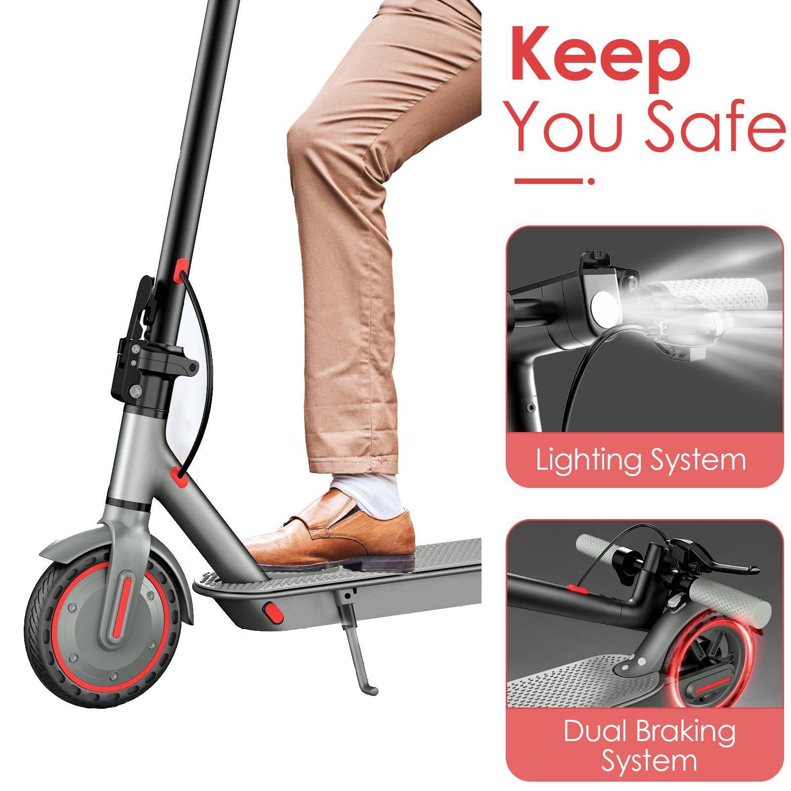 Electric Scooter 10.5Ah, up to 19MPH and 20Miles 8.5" Solid Tires Portable Commuting Scooter