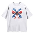 thumbnail image 4 of Womens T Shirts Graphic 4th of July Bow Patriotic Short Sleeve Independence Day Oversized Tunic Blouse White XL, 4 of 4