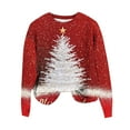 thumbnail image 5 of Abomasnow Christmas Sweaters for Women Lightweight Long Sleeve Crewneck Xmas Print Pullover Tops S-2X, 5 of 5