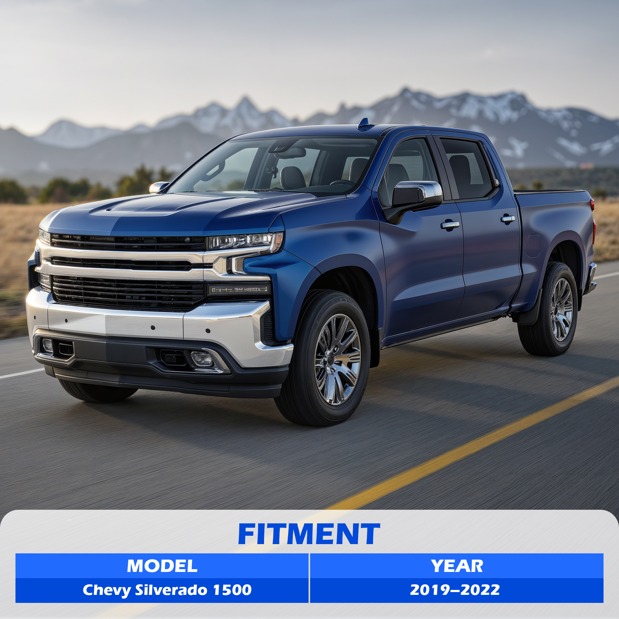 Bestco For 2019-2022 Chevrolet Silverado 1500 Split Steel Front Bumper Chrome With Sensor Holes
