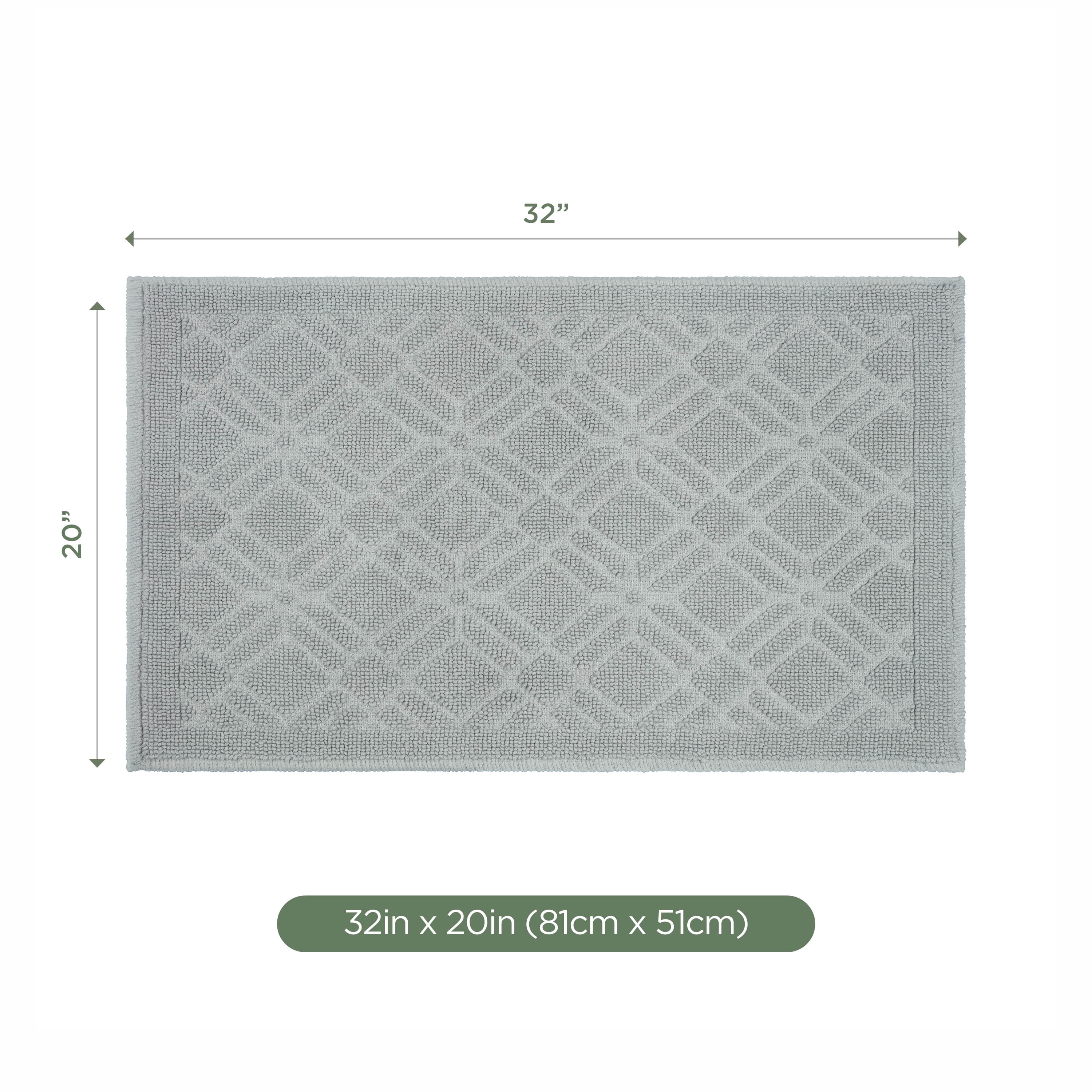 Martex Restore Geometric Cotton Bath Rug, 20" x 32", Geo Grey