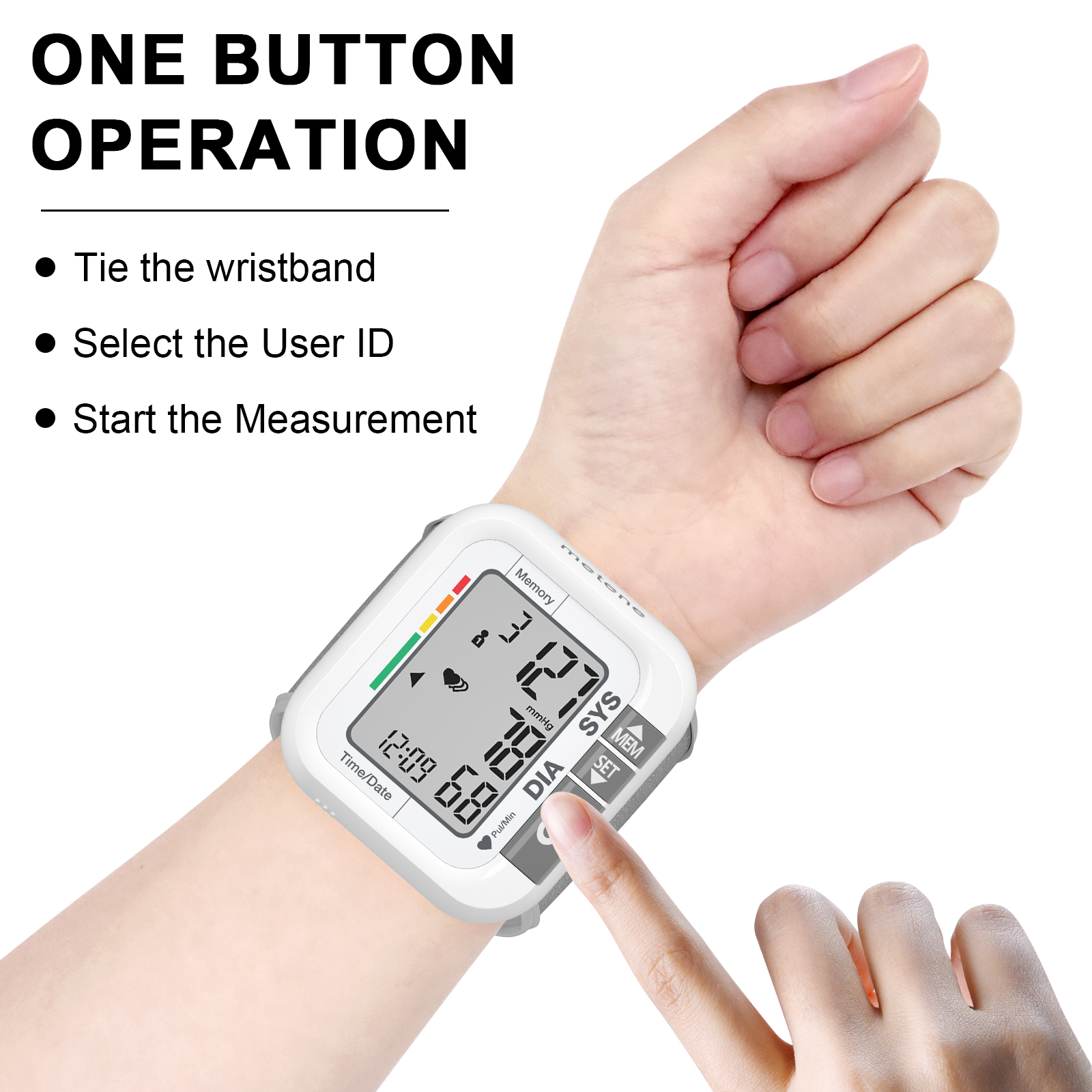 Leraise Wrist Blood Pressure Monitor 99x2 Memory photo 7