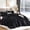 Black, variant on Fluffy Comforter Set Queen Size - Soft & Fuzzy Faux Fur Comforter, Ultra Plush White Comforter with Flannel Back, Warm Yet Lightweight Cozy Bedding Set