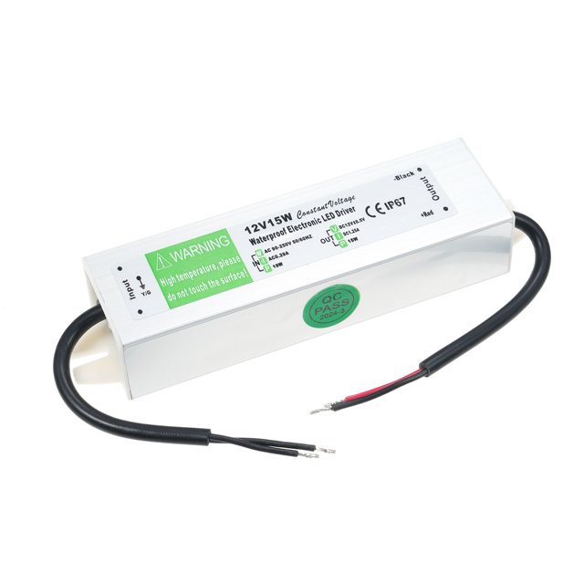 Mistaha Outdoor Waterproof Power Supply for LED Lights: IP67 Switching Power Supply Transformer with Short Circuit/Overload/Overvoltage Protection - AC90V-250V to 12V 15W